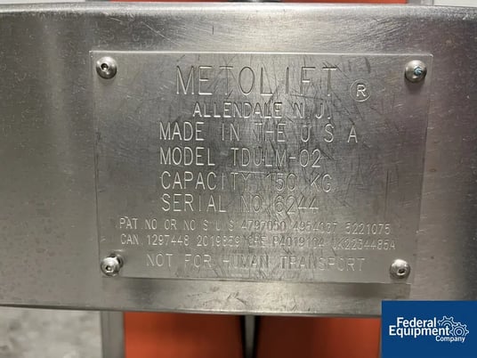 Metolift #TDULM-02, Drum Dumper, Stainless Steel, 150 KG capacity - Image 2