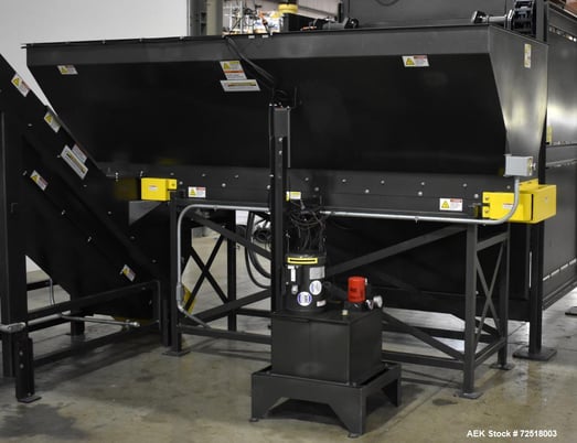 NBE, Bulk Tote Container Unloader, w/ Powered Roller & Cleated Incline Conveyor - Image 9