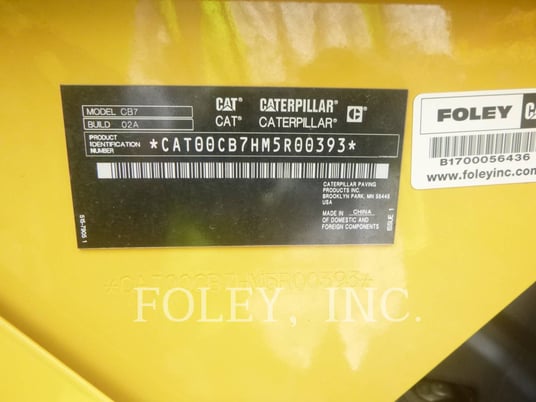 Caterpillar CB7-02, Twin Drum Roller, 478 hours, S/N: M5R00393, 2024 - Image 6