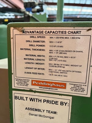 Peddinghaus #PCD-1100/3B, 3-head Automated Beam Drill Line, 850 RPM, Siemens 840DI cnc, 2018 - Image 6