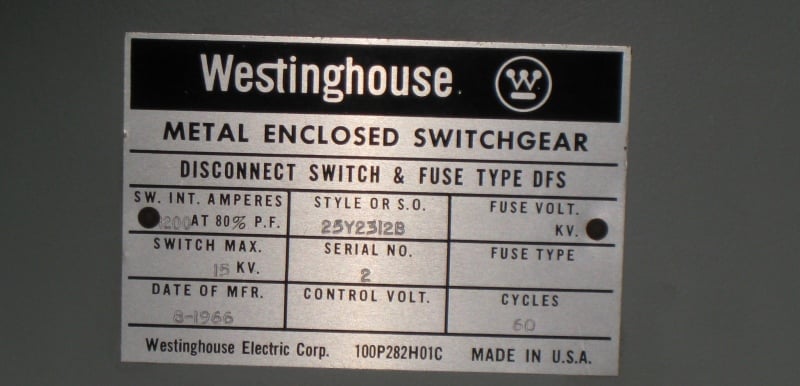 600 Amp. DFS Switch, 5 KV and 15 KV - Image 2