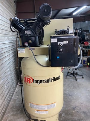 35.8 cfm, 175 psi, Ingersoll-Rand #T-30, vertical air compressor, 10 HP, 120 gallon tank, all the extras - Image 1