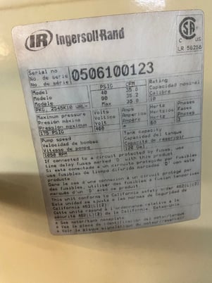 35.8 cfm, 175 psi, Ingersoll-Rand #T-30, vertical air compressor, 10 HP, 120 gallon tank, all the extras - Image 7