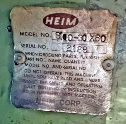 100 Ton, Heim #S100-30x80, straight side notch and pre-punch press, 80" x30" bed, 10 HP, air clutch - Image 7