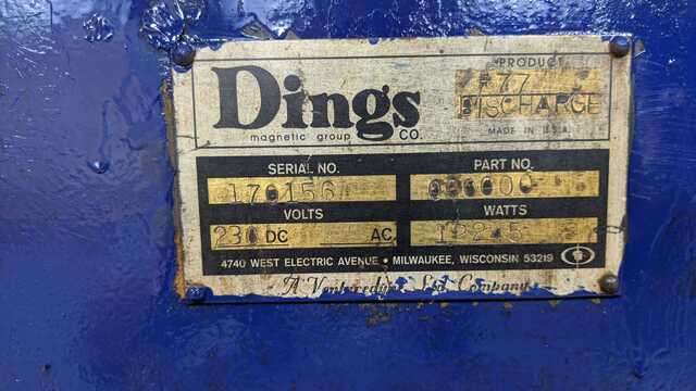 Dings, 67" x 61" electromagnet, 7.5 HP, 125-375 FPM - Image 2
