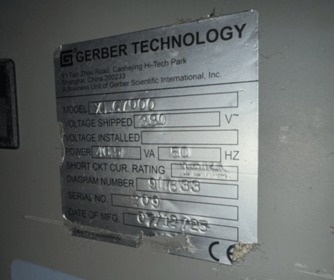 Gerber Technologies #XLC-7000, textile cutting machine, 480 V., 2007 - Image 8