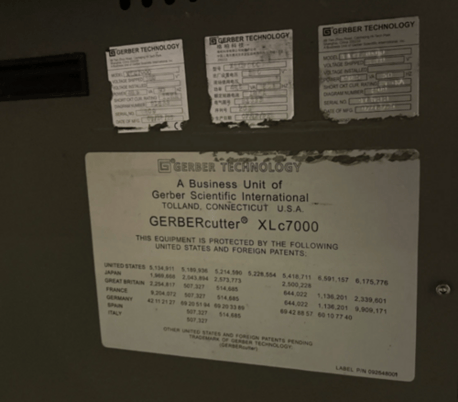 Gerber Technologies #XLC-7000, textile cutting machine, 480 V., 2007 - Image 9