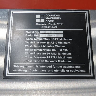 Douglas #2566-SCSGRP, Stainless steel walk-in rack batch washer, 38" W x 84" H x 72" D - Image 2