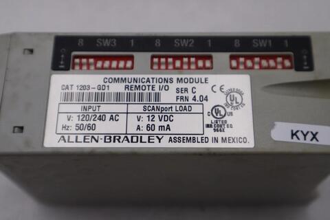 Allen-Bradley Bradley 1203-GD1 Communications Module 120/240 AC 12VDC FRN 4.04 #H1065A - Image 2