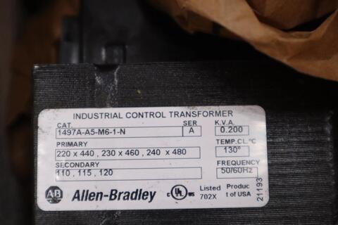 Allen-Bradley bradley 1497a-a5-m6-1-n control circuit transformer stock 5200cc - Image 2
