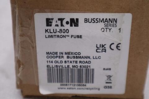 Eaton cooper bussmann limitron klu-800 / klu800 fuse (brand new) stock 5641cc - Image 2