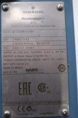 Emerson Rosemount 8712 Transmitter Magnetic Flowmeter 8712EMR1A1M4 STOCK H1890 - Image 2