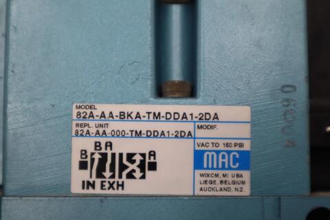 Mac valves inc 82a-aa-bka-tm-dda1-2da / 82aaabkatmdda12da (new) stock h1761 - Image 2