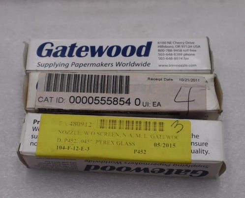 Gatewood Nozzle W/O Screen Pyrex Glass .045" 104-F-12-E3 New Open Box #K-2205 - Image 1