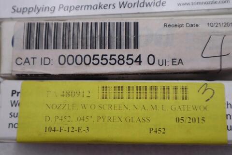 Gatewood Nozzle W/O Screen Pyrex Glass .045" 104-F-12-E3 New Open Box #K-2205 - Image 2