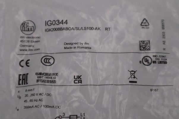 NEW IFM Electronic IG0344 Inductive Proximity Sensor STOCK H1621A - Image 2