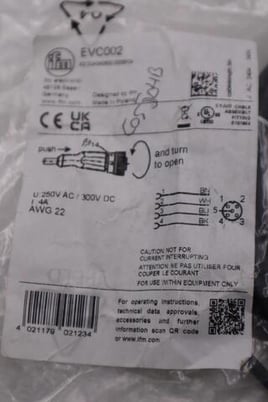 LOT OF 2 - IFM EVC002 Electronic Sensor Cable - STOCK H1400 - Image 2