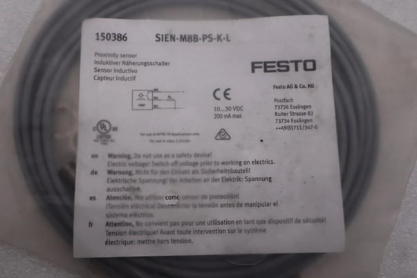 Festo SIEN-M8B-PS-K-L Proximity Sensor Switch STOCK H1643A - Image 1