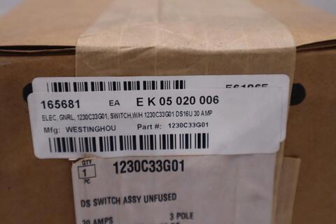 New westinghouse type ds disconnect switch 1230c33g01 stock cc176 - Image 3