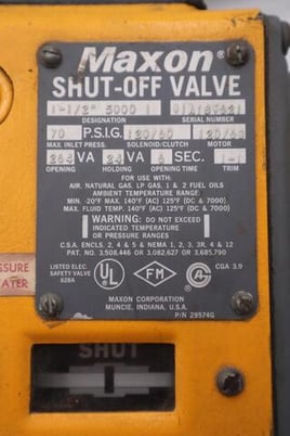 New Maxon 1.5" 5000 0 Natural Gas Shut Off Valve 70 PSI 115 Volt Trim 1-1 6 Sec - Image 5