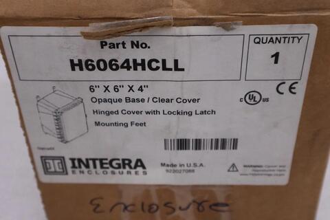 New integra enclosures h6064hcll enclosure with hinge opaque stock 5623cc - Image 2