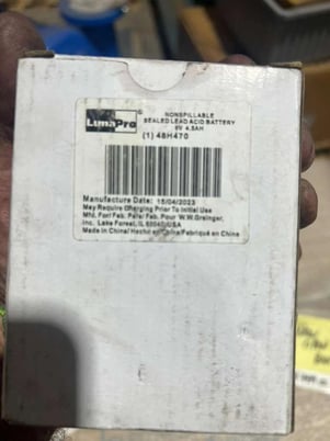 New open box lumapro 48h470 sealed lead acid rechargeable battery k-759cc - Image 3