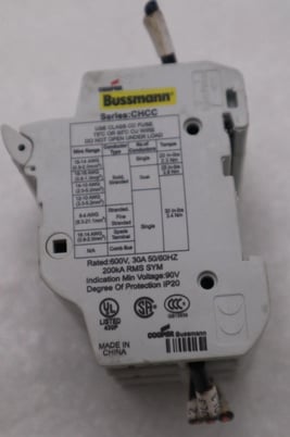Cooper Bussmann CHCC 3-Pole Fuse Holder 600V 30A STOCK H1519A - Image 2