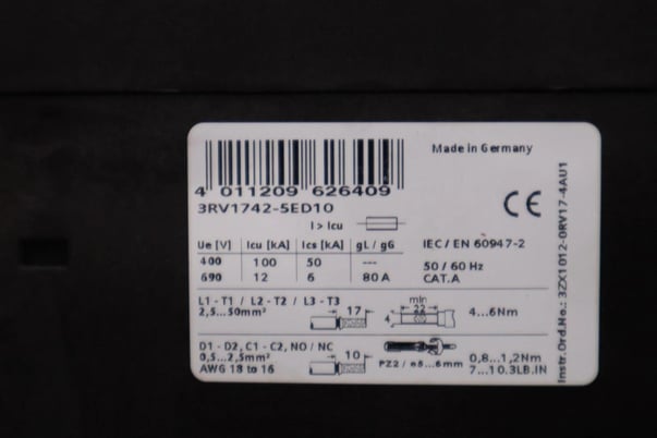 Siemens 3RV1742-5ED10 Circuit Breaker 30AMP STOCK H1427 - Image 2