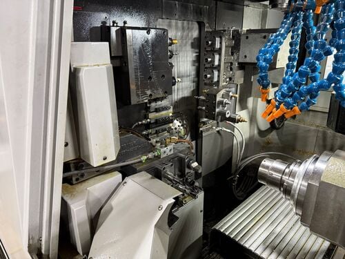 Tsugami #B0386III, CNC swiss lathe, 1.5" capacity, 10 HP, 6000 RPM, 8-Axis, Fanuc 32I-B, 12' FMB Turbo 5-55 - Image 4