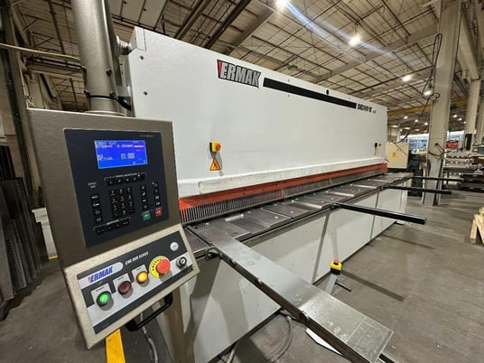 3/8" x 13' Ermaksan #HVR, CNC Hydraulic Shear, 161" overall, 10-17 SPM, 39.4" Back Gauge, 30 HP, Cybelec cnc - Image 1