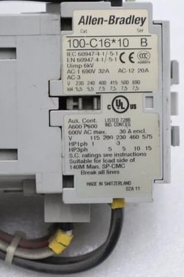 Allen-Bradley Bradley 140M-D8N-C16/ 100-C16*10 Motor Circuit Protector STOCK 3987-A - Image 3