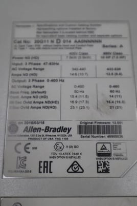 Allen-Bradley Bradley 20G11ND014AA0NNNNN Powerflex 755 Drive 10HP - STOCK 3822CC - Image 2
