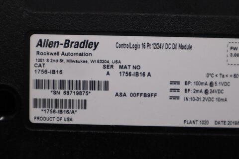 Allen-Bradley Bradley 1756-IB16 /A ControlLogix 10-31VDC 16-Pt Module - STOCK 3853CC - Image 2