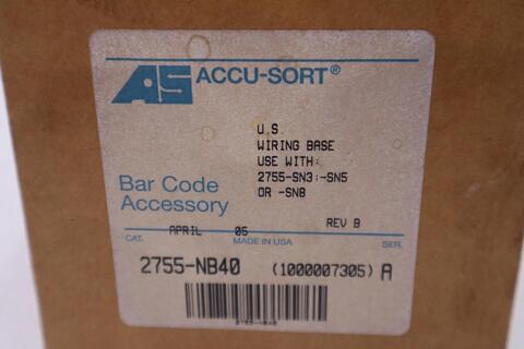 NEW ACCU-SORT 2755-NB40 WIRING ADAPTER BASE 2755NB40 STOCK H224 - Image 2