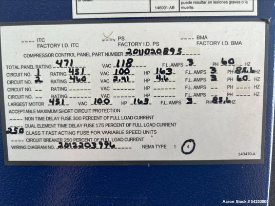 Quincy #QGV-100, rotary screw air compressor, 100 HP, VSD, 460 V., Badger PXE Control, sound attenuated - Image 2