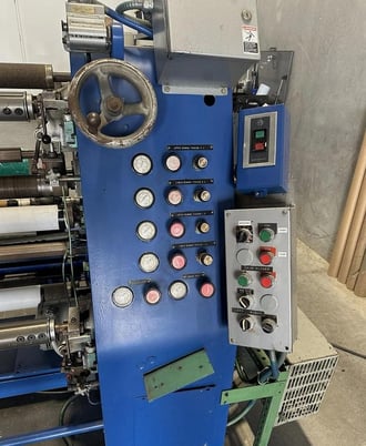 Dusenbery #635, 62" wide duplex slitter rewinder, air cooled brake at unwind, refurbished 2017 - Image 4