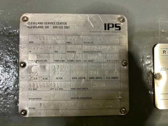 500 HP 1800 RPM Reliance, Frame B508ATZ, DPFVBB, 500 VA, 300 VF - Image 4