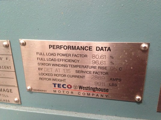 3400 HP 720 RPM Teco Westinghouse, Frame 8014, weather protected enclosure type 2, VSS, vertical solid shaft - Image 2