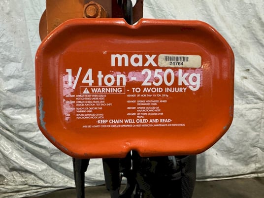 1/4 Ton, CM Valuestar, hoist, 110 V., 16 FPM, trolley wheels, 2016 - Image 2