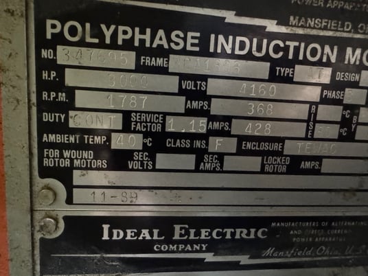 3000 HP 1787 RPM Ideal, Frame MCA-1808, polyphase induction motor - Image 8