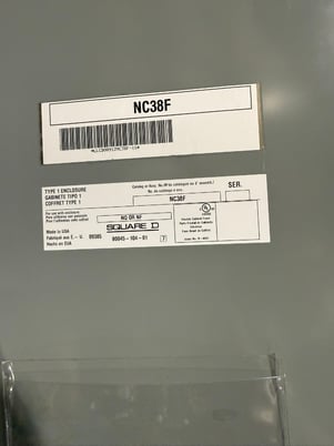 225 Amp. Square D, NC38F, Type 1 Enclosure, 3-Phase, 4-Wire, 120/208Y Volts w/ misc. breakers - Image 3