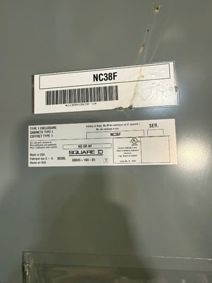 225 Amp. Square D, NC38F, Type 1 Enclosure 3-Phase, 4-Wire, 120/208Y Volts w/ 20x 30 Amp Breakers - Image 3