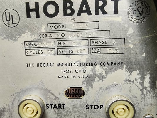 Hobart #M-802, 2 HP, used mixer for sale - Image 3