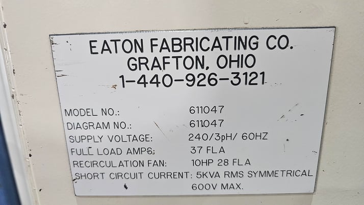 60" width x 96" H x 216" L Eaton Fabricating, Batch Oven w/Top Mount Burner Box & Doors on Both Ends, 500000 - Image 8