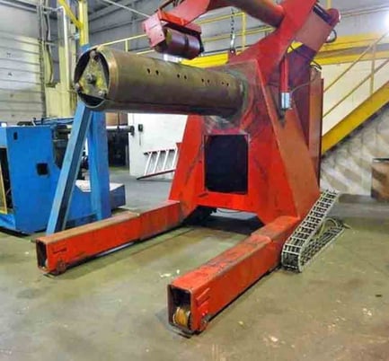 60000 lb. Red Bud, Hydraulic Uncoiler, 72" outside dimensions, 20" ID, 76" mandrel face, 68" passline, 0" - Image 1