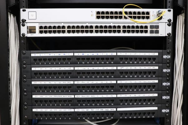 Network Sercurity System Network Security System #RK-ER42U server rack with components, UniFi fiber switch - Image 8