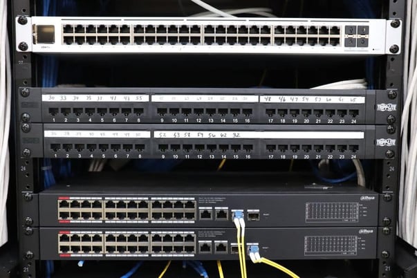 Network Sercurity System Network Security System #RK-ER42U server rack with components, UniFi fiber switch - Image 9