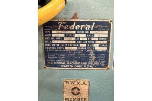 75 KVA Federal #RA-3-36, spot welder, S/N 57W2512 - Image 3