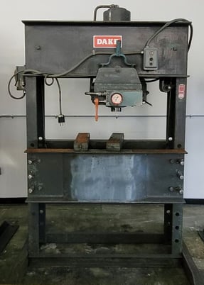 150 Ton, Dake #5-150A, Elec-Draulic H-Frame press, 16" stroke, 48" BH - Image 1