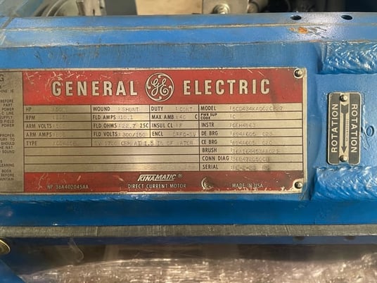 500 HP 1200 RPM General Electric, Frame 4358, DPFVBB, 500 VA, 300/150 VF - Image 3